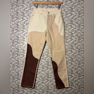 NWT PacSun Cream and Brown mom Jean